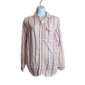 SHIPS Made In Japan Mens Plaid Button Up‎ Shirt Sz S Preppy Nantucket Heritage